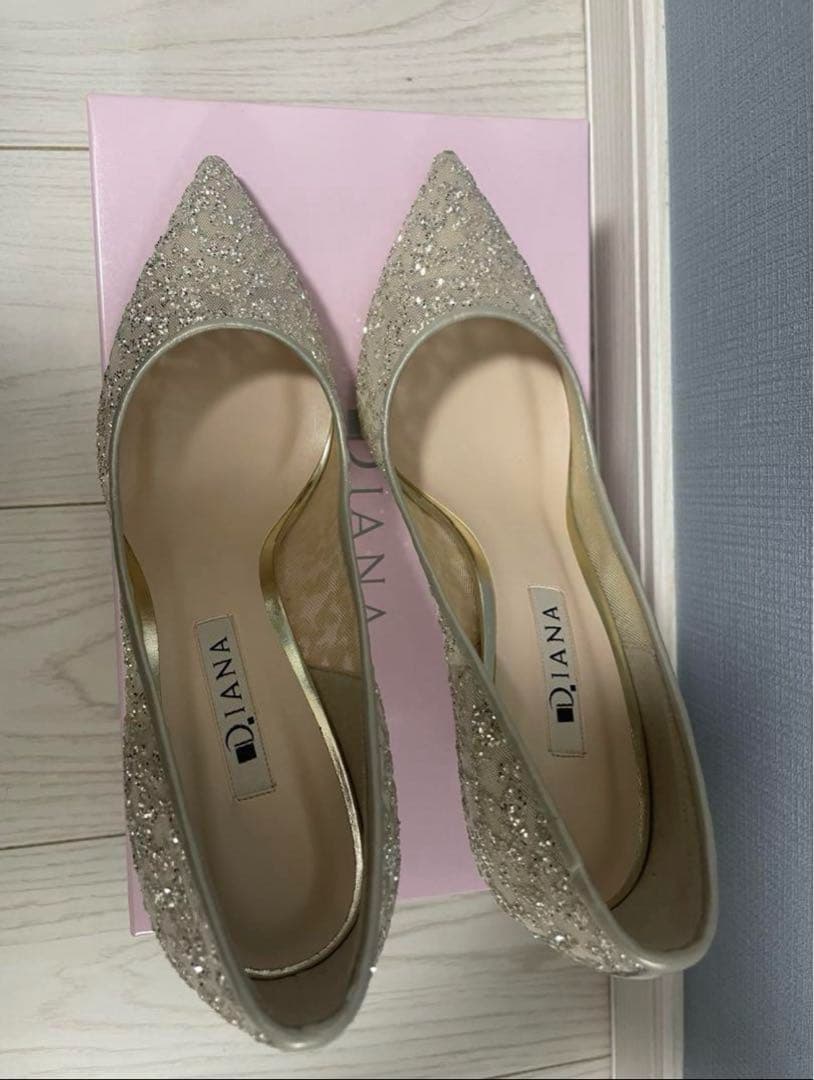 DIANA グリッター　チュール　 パンプス