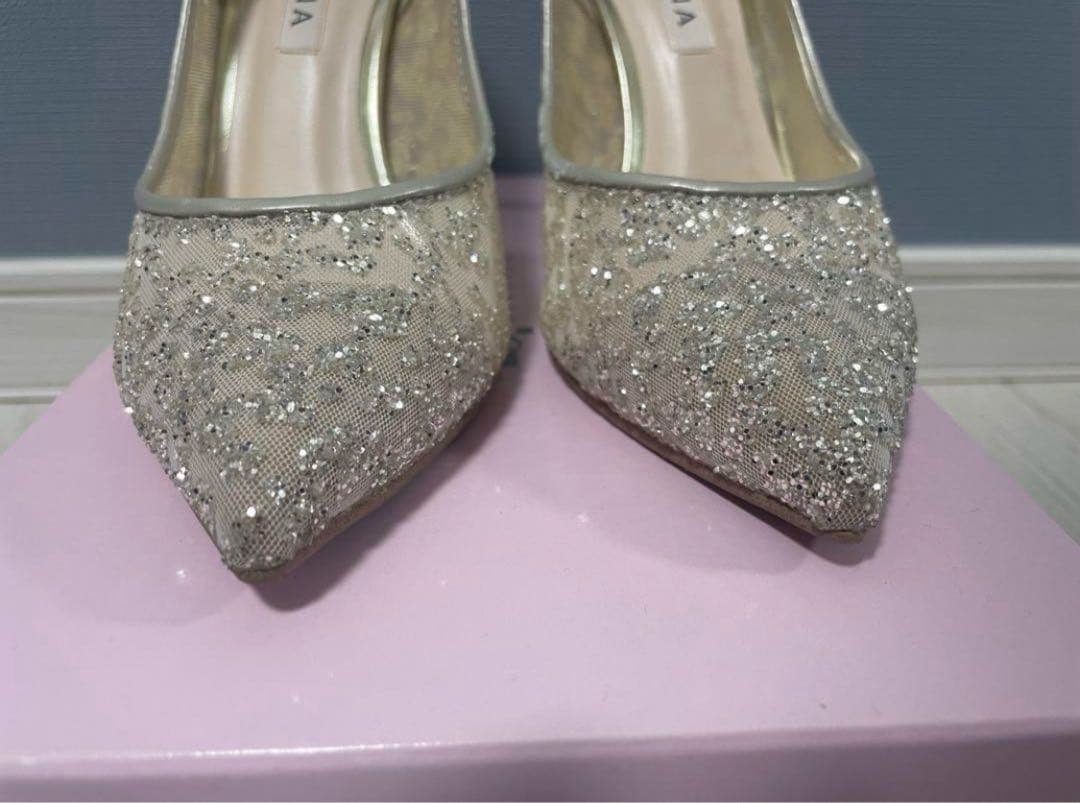 DIANA グリッター　チュール　 パンプス