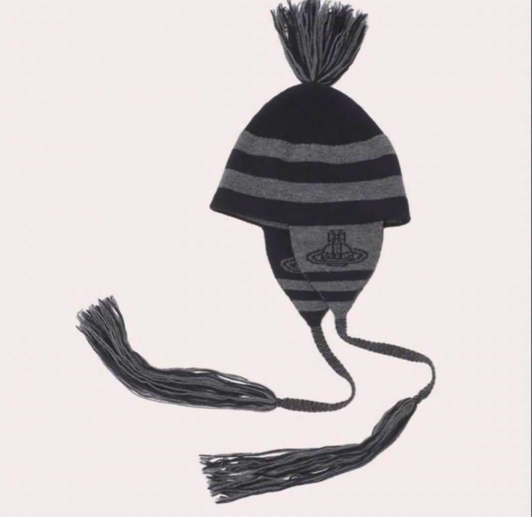 ヴィヴィアンウエストウッド 耳当て付きニット帽