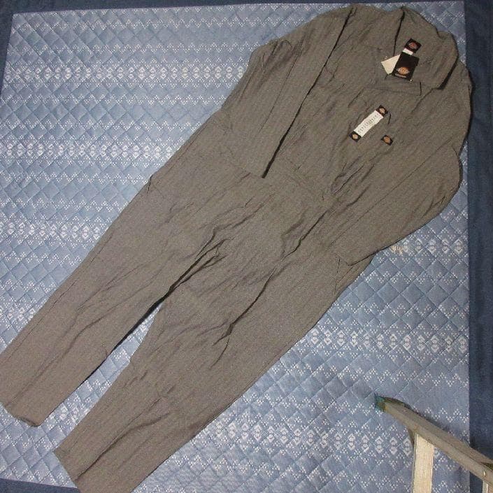 特大 4XL★ディッキーズ 48977 フィッシャーストライプ 長袖 ツナギ D