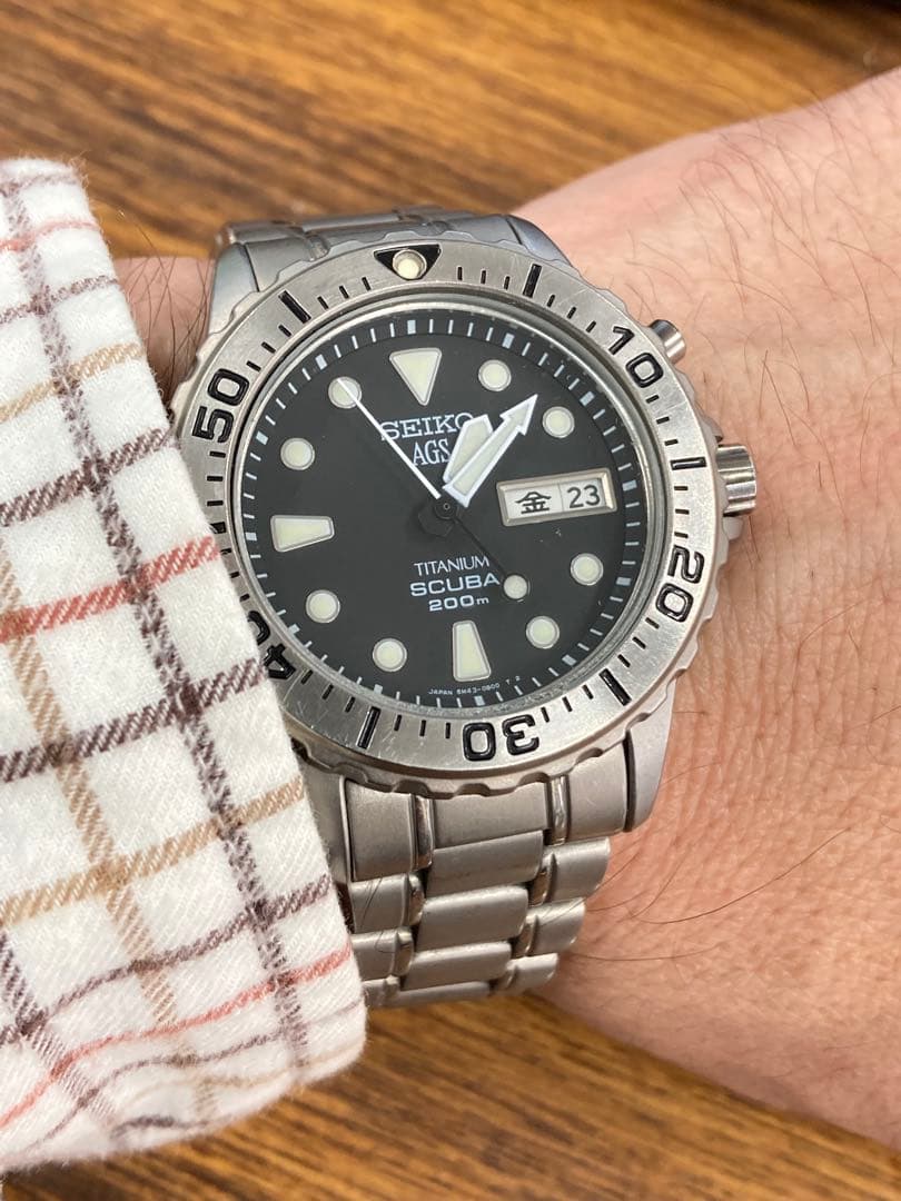 セイコー AGS ダイバーズウォッチ チタン　キャパシタ交換済み　美品