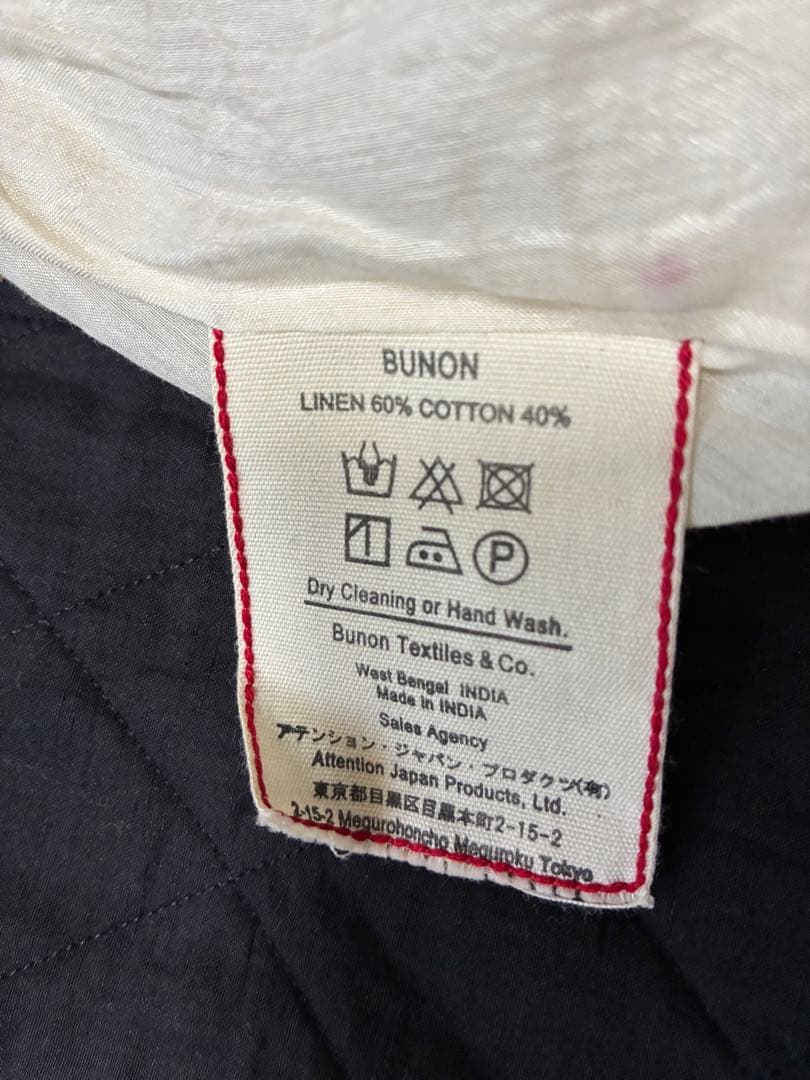 BUNON 刺繍の素敵なキルティングコート（黒）