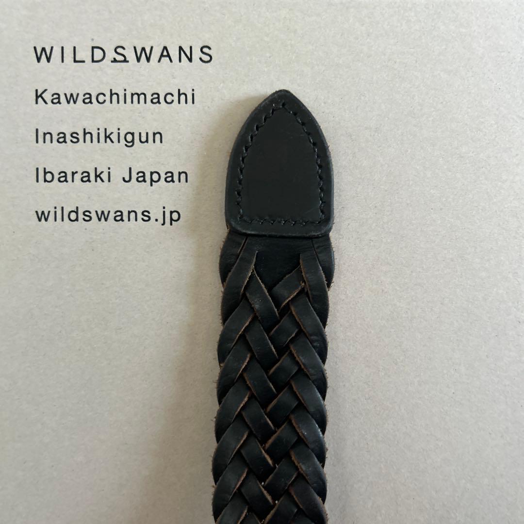 WILD SWANS レザー編み込みベルト 40