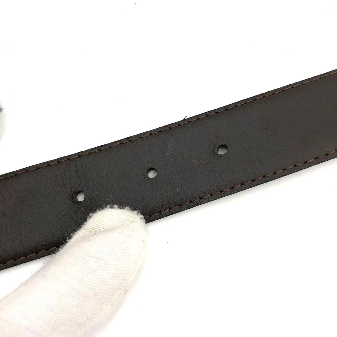 GUCCI グッチ Gバックル ベルト レザー 茶色 黒 リバーシブル メンズ