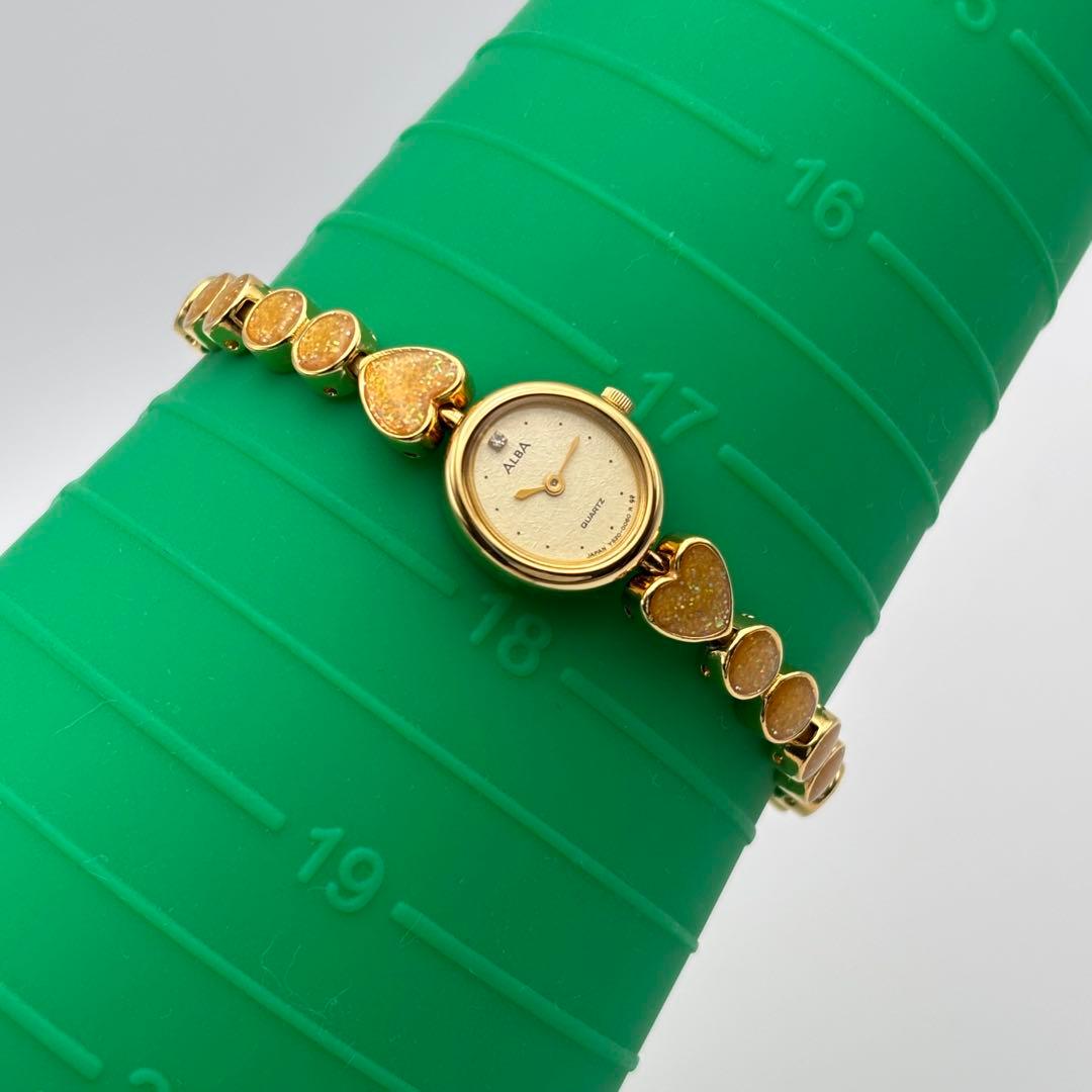 レア✨SEIKO ALBA 腕時計 1Pダイヤ ゴールド レディース ブレス