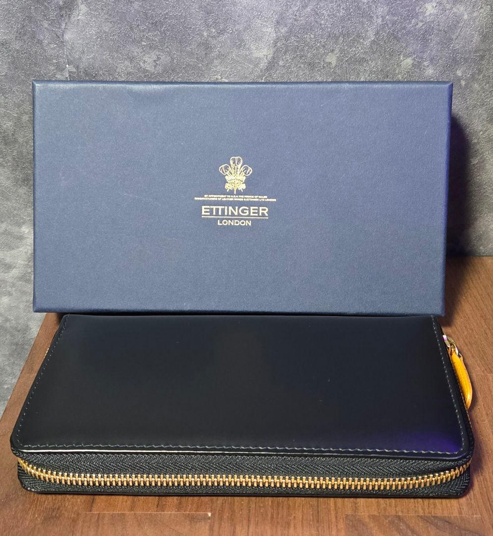 ETTINGER ブラック 長財布 箱付き