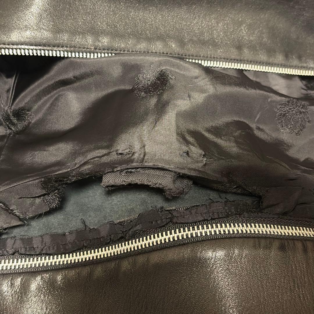 【gianni versace】 デザインジップ レザージャケット