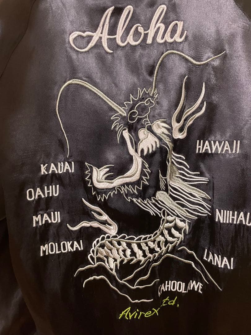 明日迄限定値下Avirex ブラック スカジャン リバーシブル ハワイ サーフ