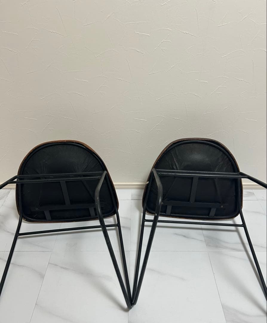 本革スツール レザースツール　アイアンレッグ