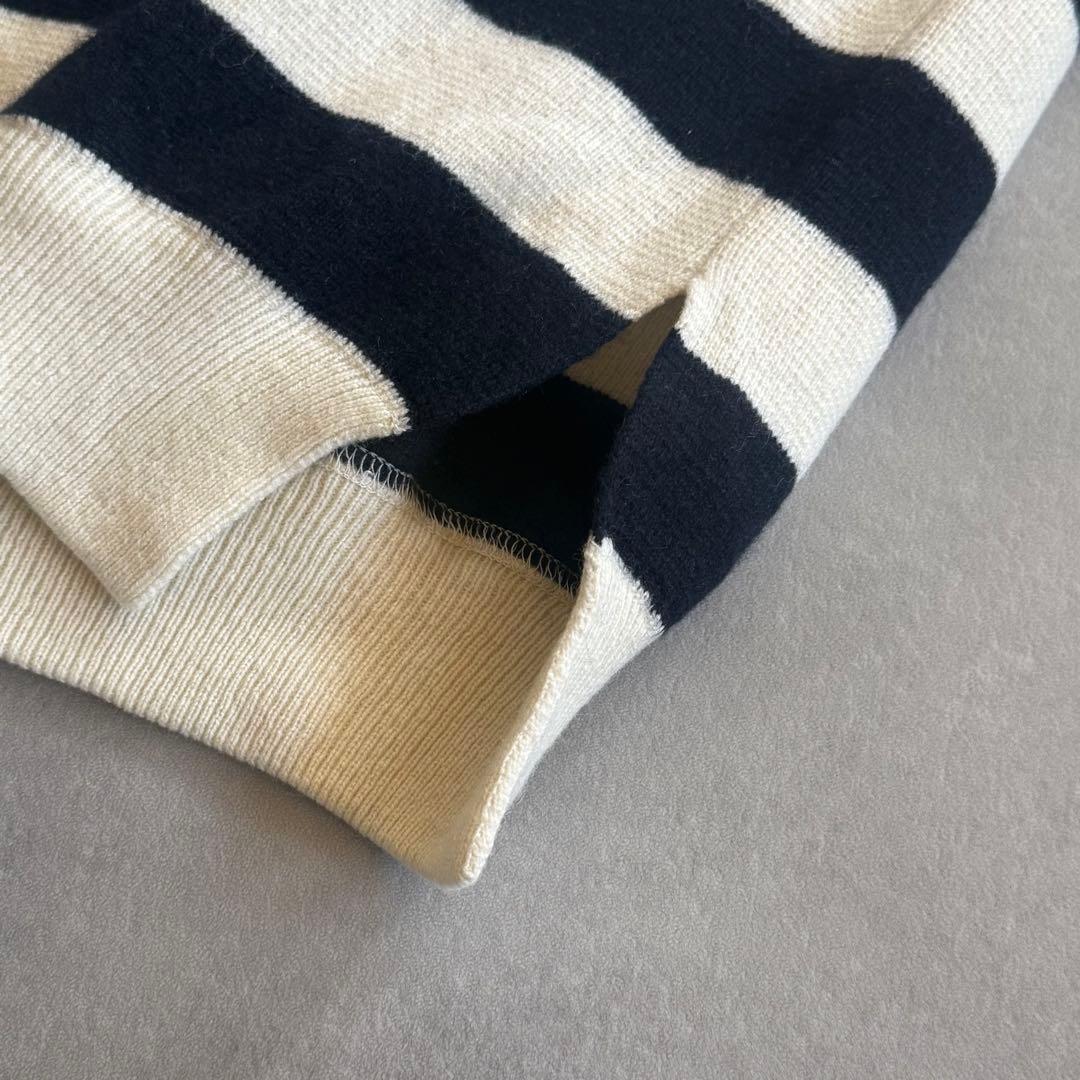 【BOOさま専用】DEMYLEE ウール 太めボーダーニット 白黒