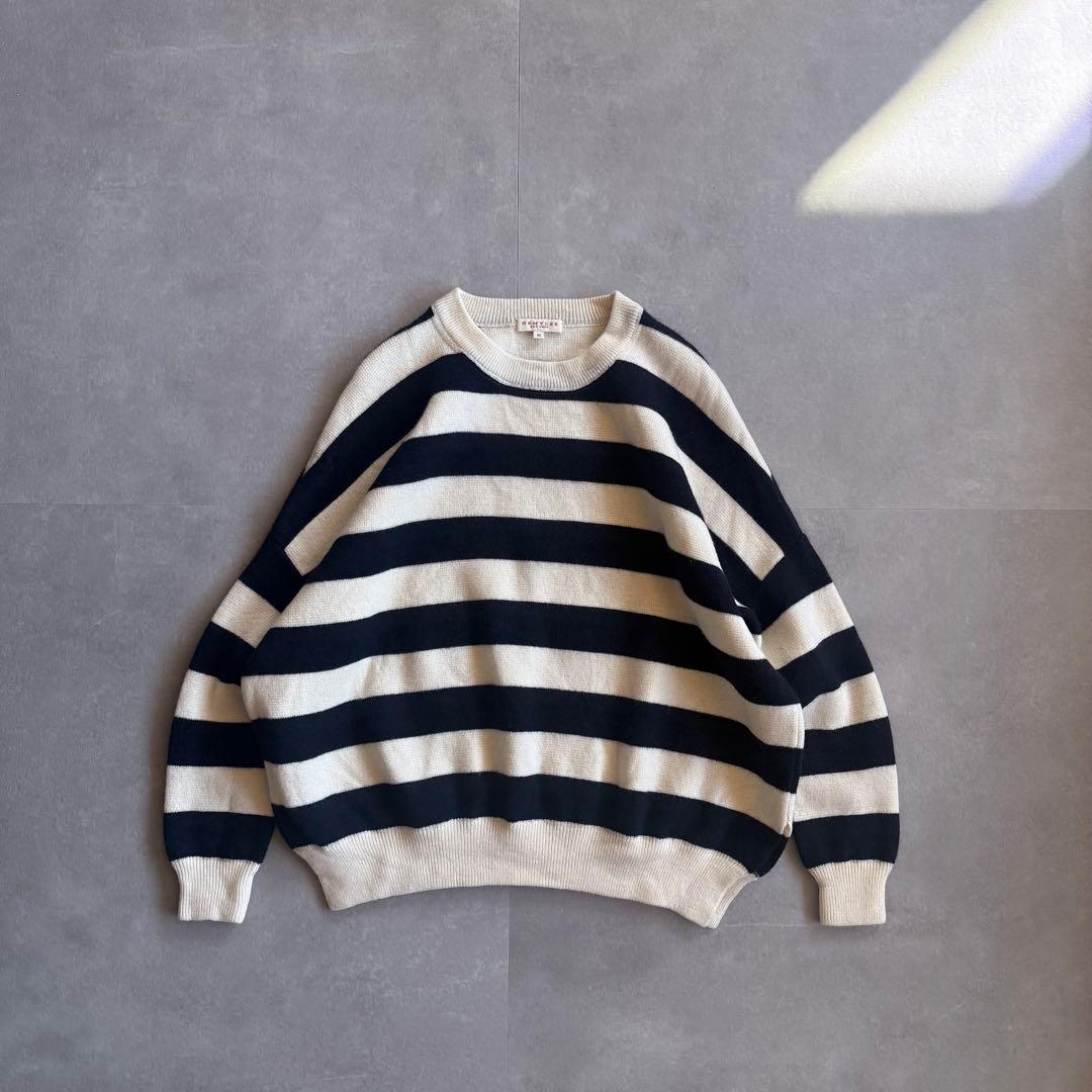 【BOOさま専用】DEMYLEE ウール 太めボーダーニット 白黒