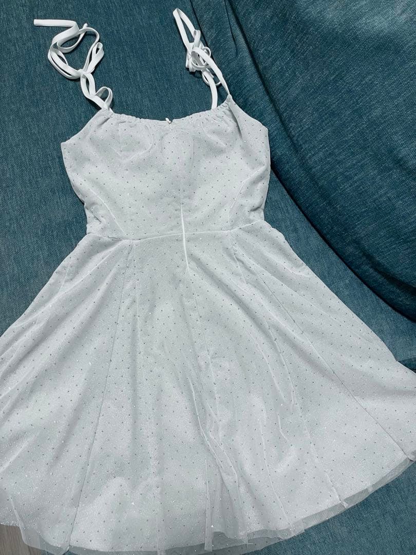 ショルダーリボンスタッズラメニットプリティミニキャバドレス(fm3721)