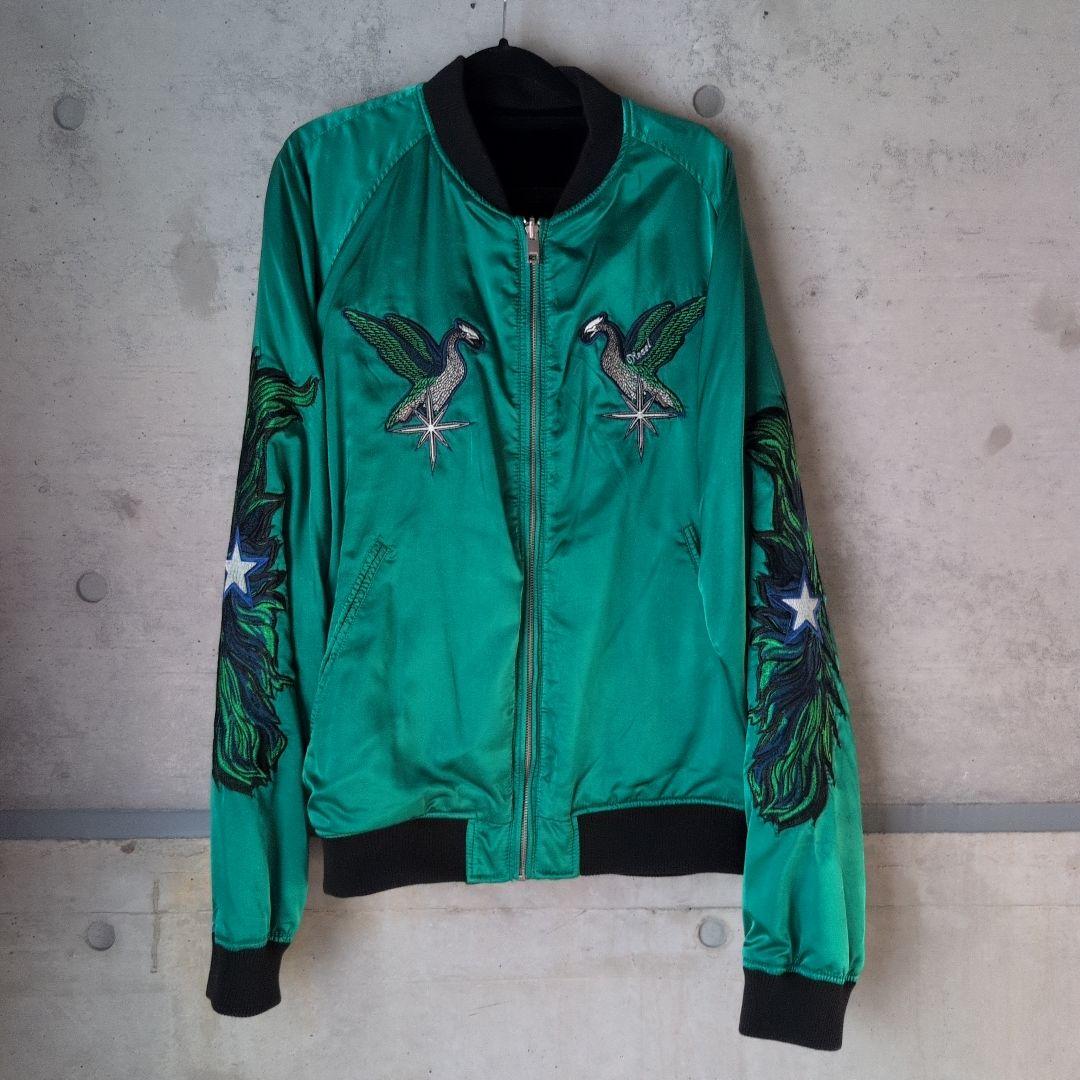 未使用 DIESEL グリーン スカジャン 刺繍 リバーシブル