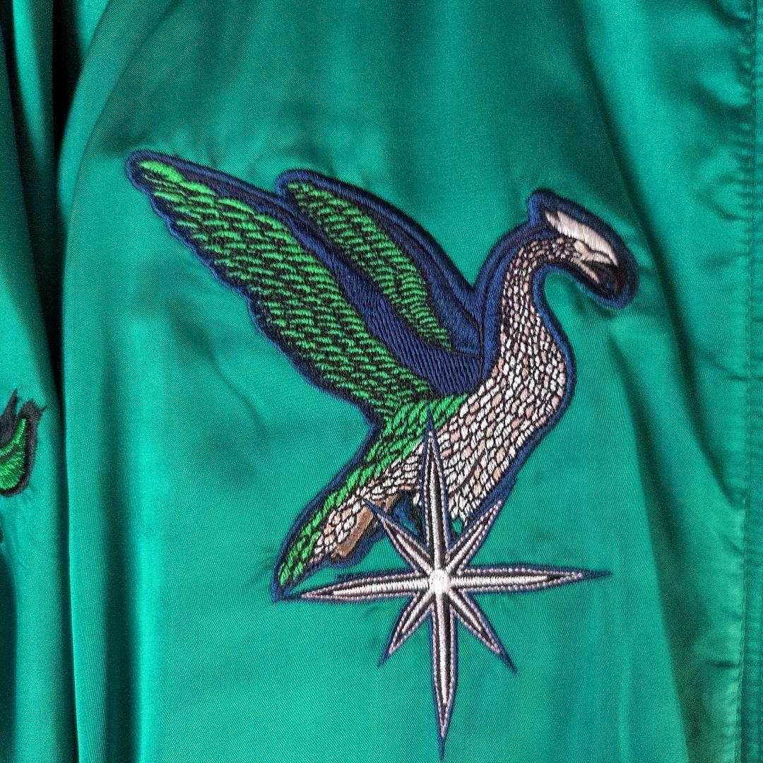 未使用 DIESEL グリーン スカジャン 刺繍 リバーシブル