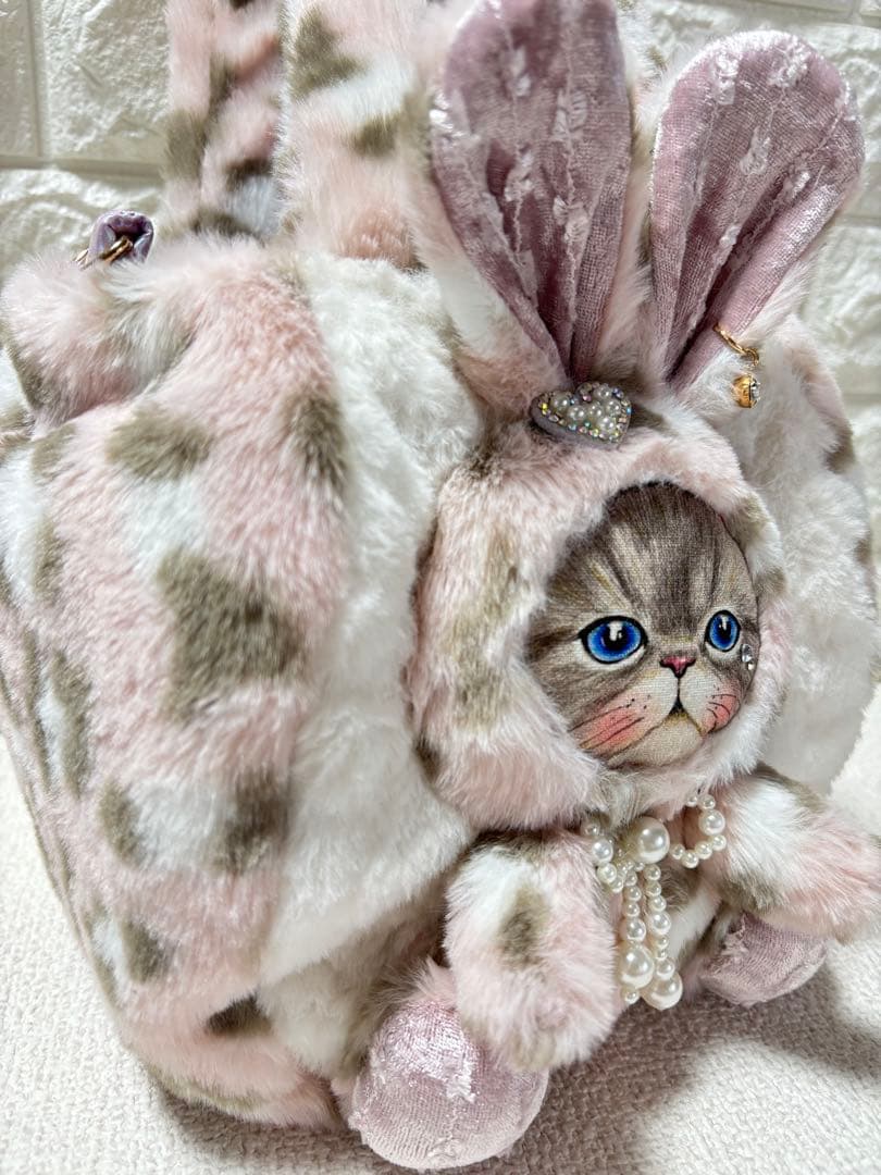 山*ば様 コヤンイサムチョン　ファーバッグ　ヒョウ柄ピンク　ルミちゃん