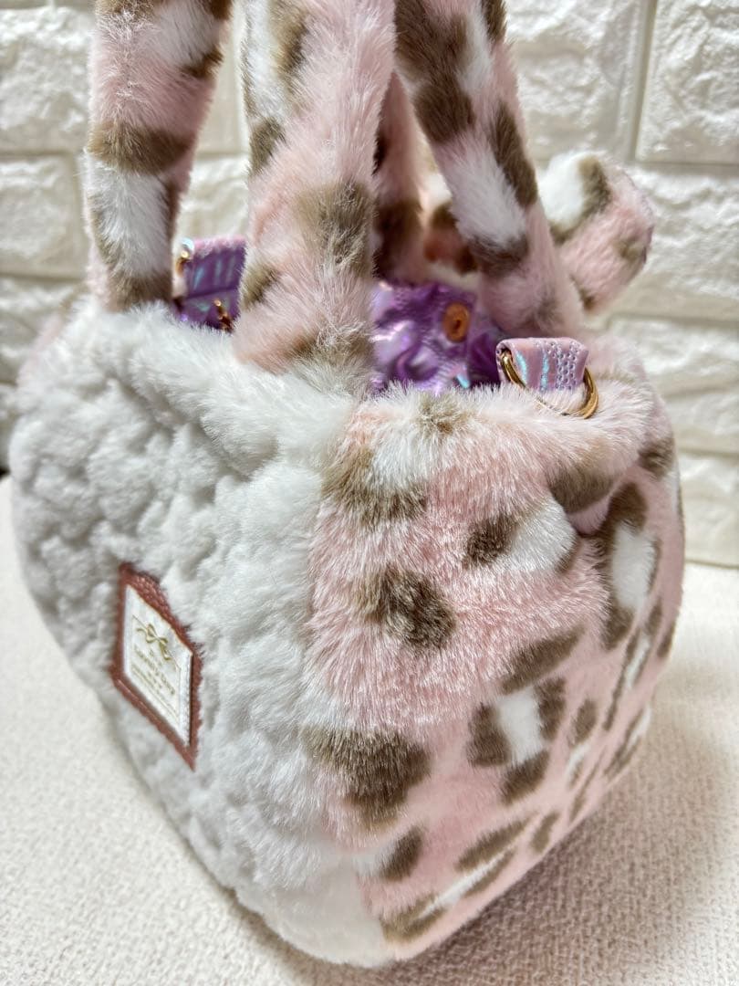 山*ば様 コヤンイサムチョン　ファーバッグ　ヒョウ柄ピンク　ルミちゃん