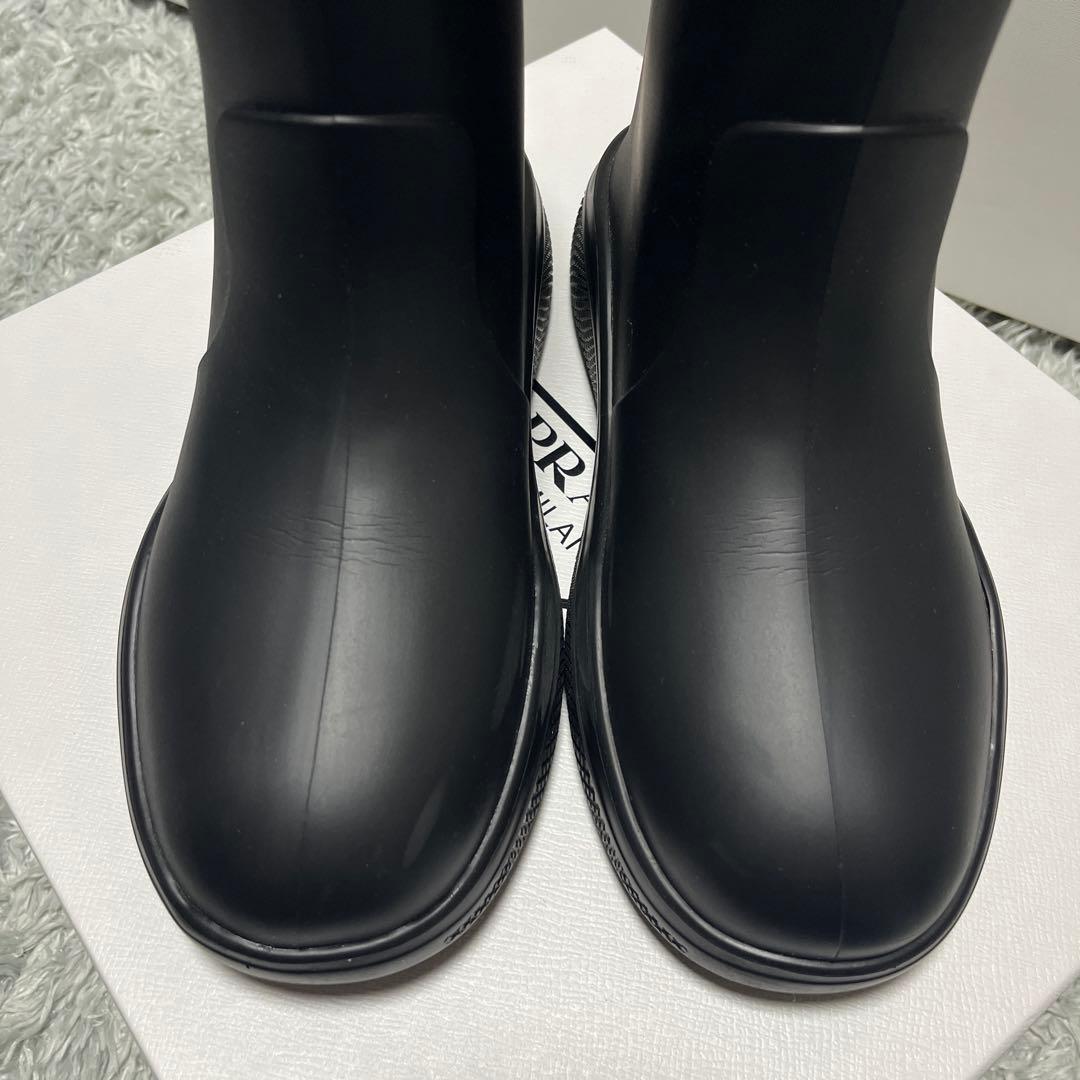 プラダ ブラック レインブーツ 35 ショートブーツ　PRADA