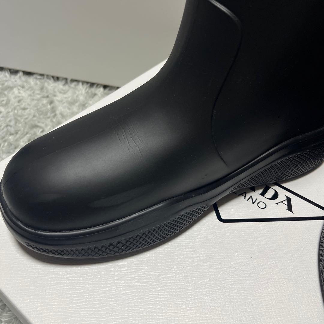 プラダ ブラック レインブーツ 35 ショートブーツ　PRADA