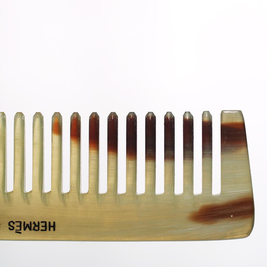 ヴィンテージ エルメス バッファローホーン コーム 櫛 レザーケース フランス