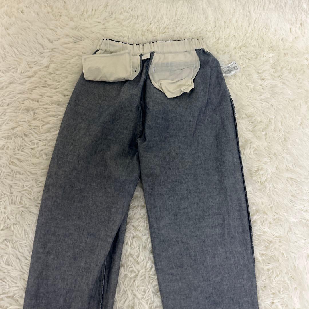 【未使用級】かぐれ　コットンデニムイージーパンツ　インディゴ　ゆったり