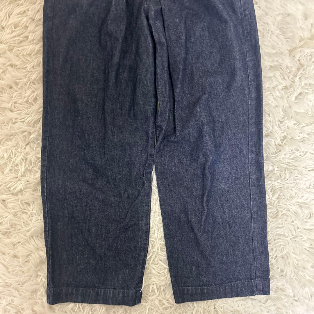 【未使用級】かぐれ　コットンデニムイージーパンツ　インディゴ　ゆったり