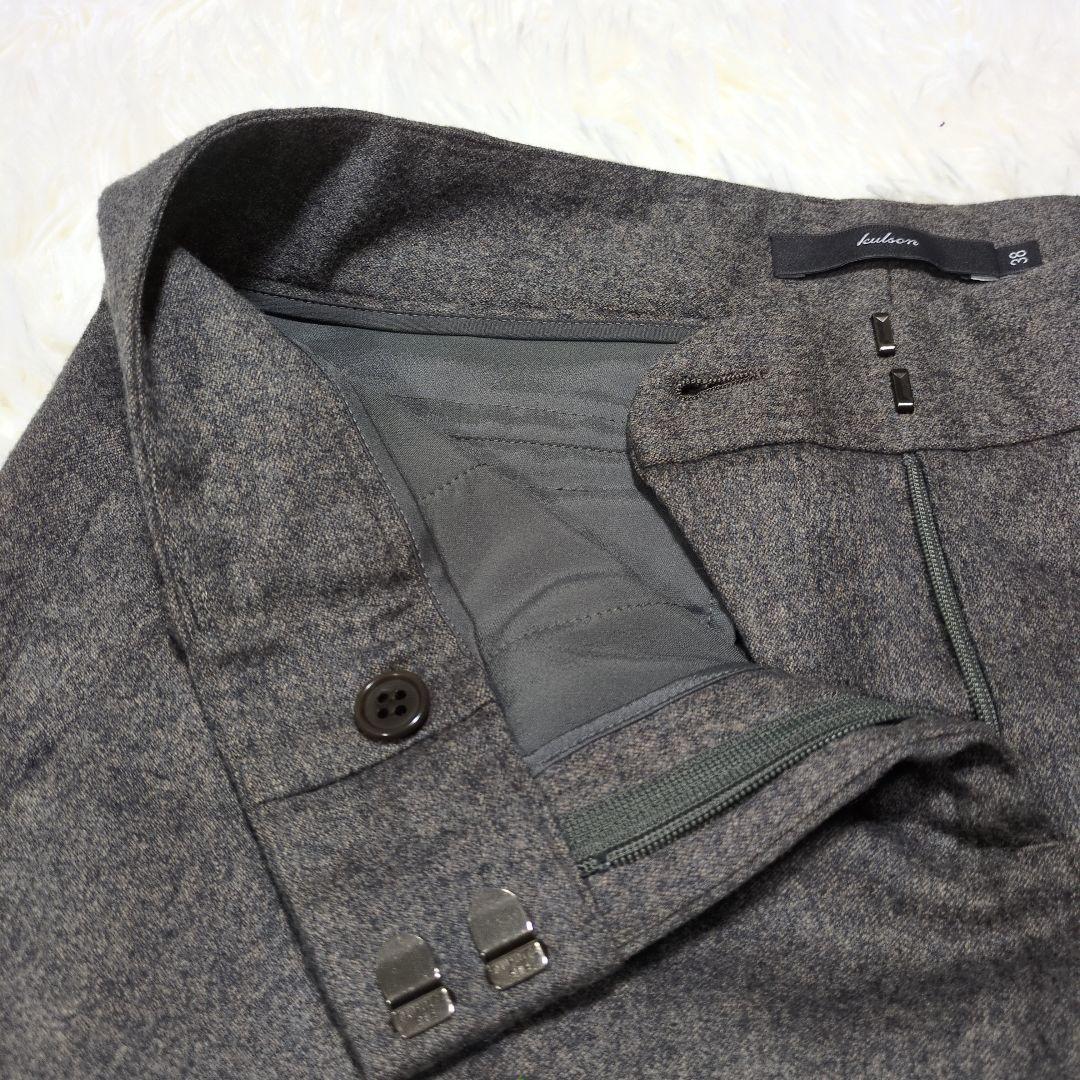 美品【カルソン】グレー系 ビジネスパンツスーツ セットアップ38(M)