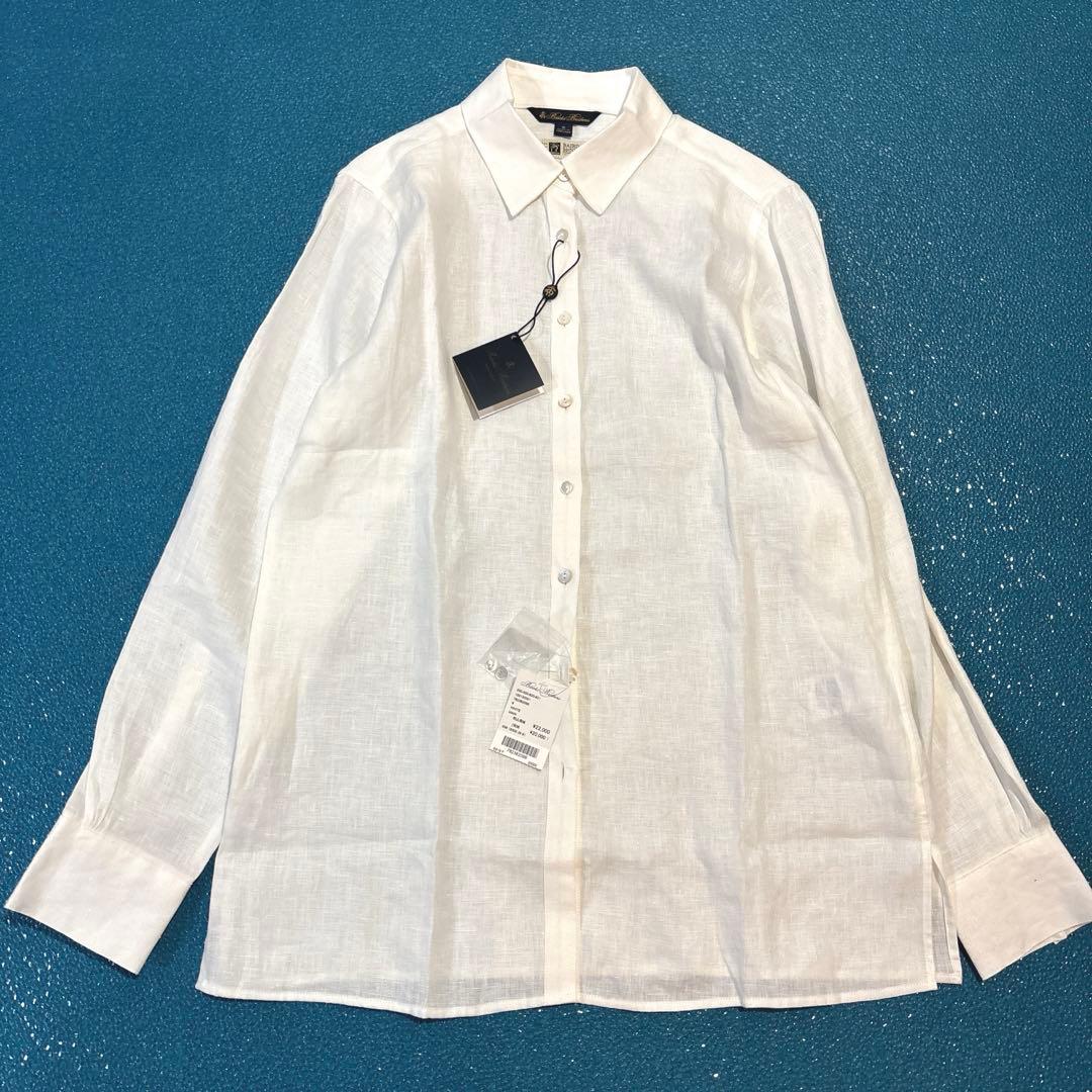 【新品タグ付/レディースL】ブルックスブラザーズ　アイリッシュリネン　シャツ