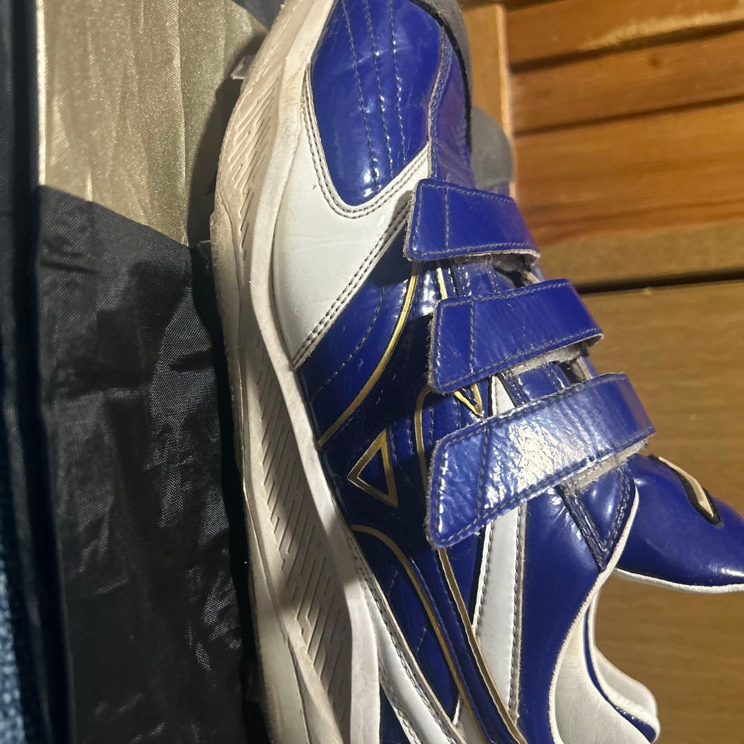 Mizuno グローバルエリートスパイクシューズ 青 ベルクロ 収納袋付き