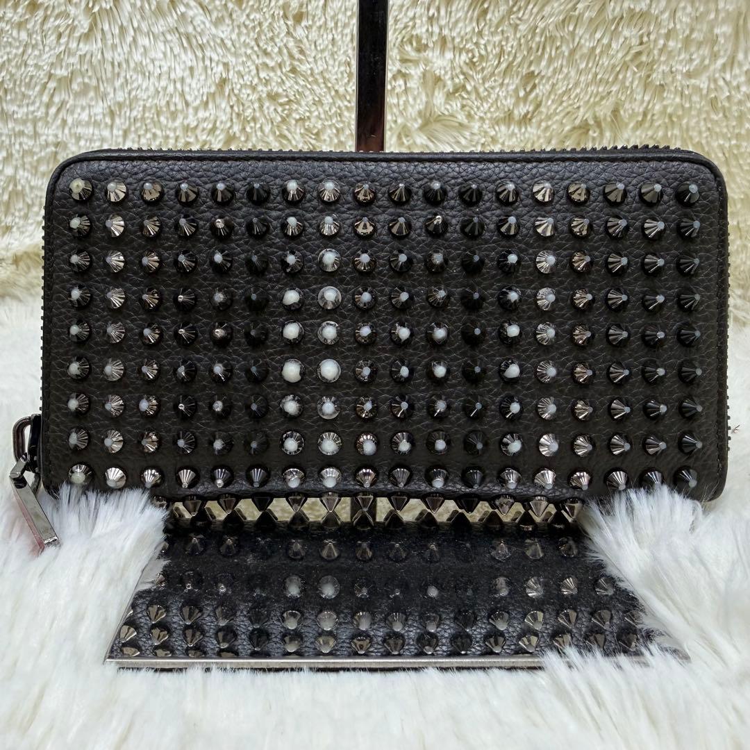 ✨美品✨ ルブタン 長財布 パネトーネ ラウンドジップ　ブラック　レザー