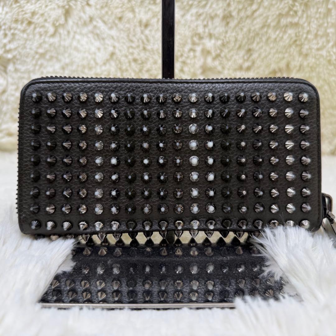 ✨美品✨ ルブタン 長財布 パネトーネ ラウンドジップ　ブラック　レザー