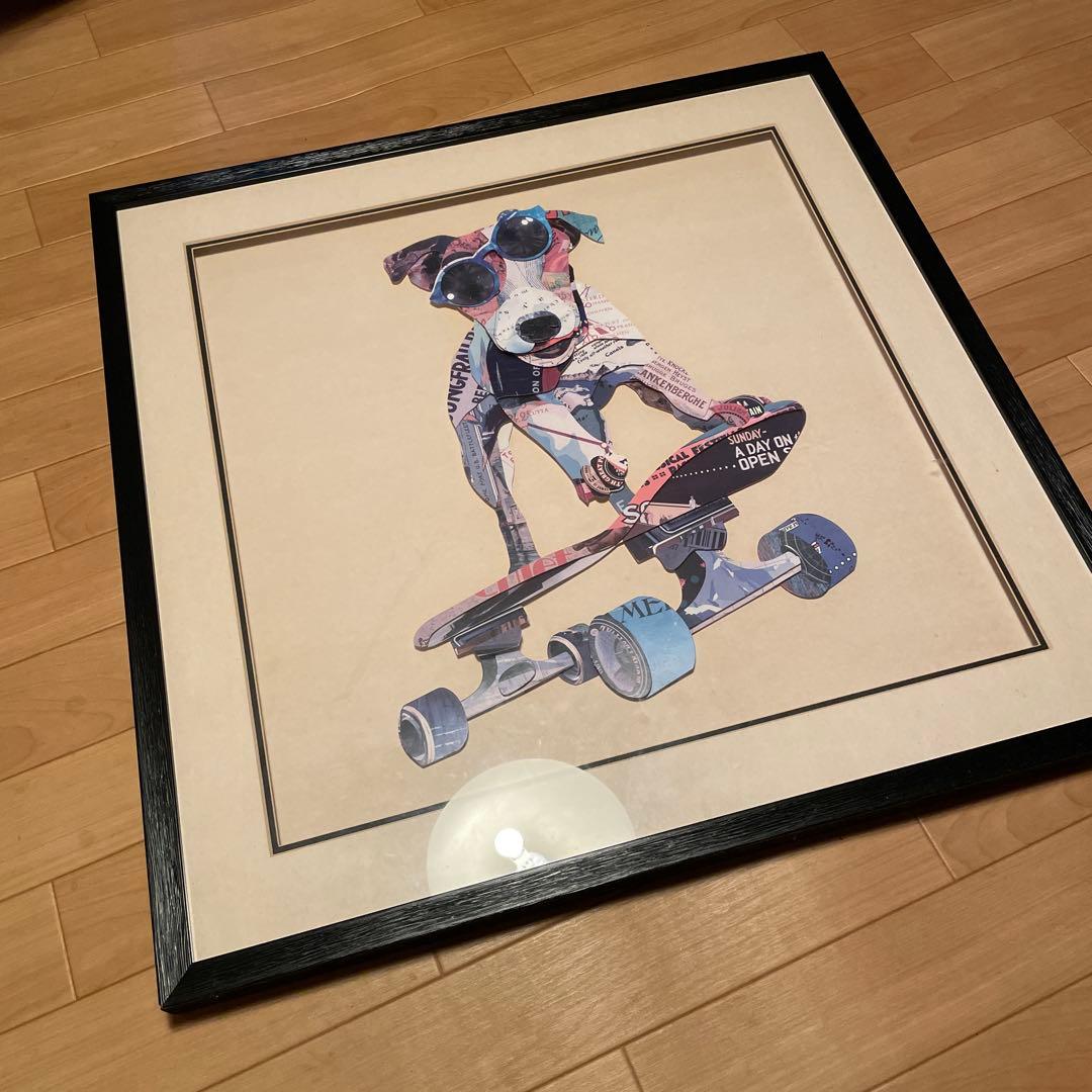 廃番　KARE スケータードッグ 65x65cm ピクチャーフレームアート