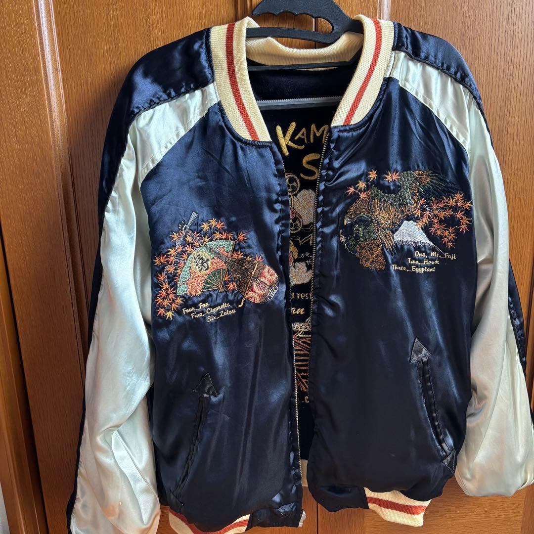 與*昇様 サテン、ベロア、リバーシブル刺繍入りスカジャン