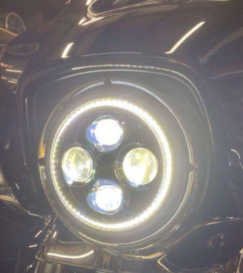 クリアキン Kuryakyn LEDヘッドライト 7インチ ハローリング内蔵