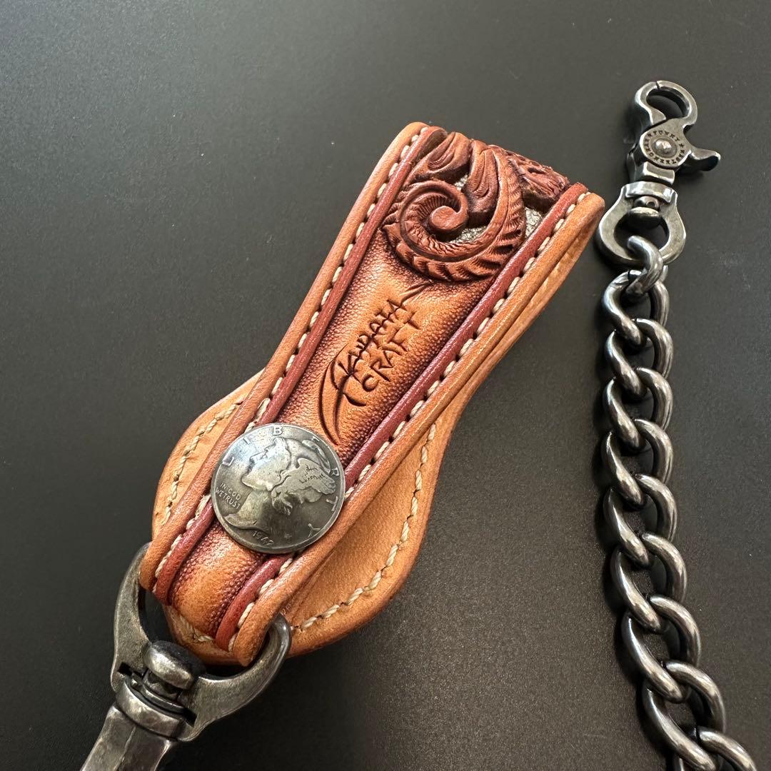 FUNNY 窪田クラフト ターコイズ カービングウォレット