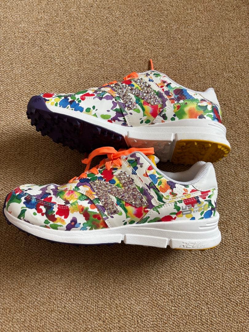 ☆恵子NewBalance 574 マルチカラー キラキラビジュ23.0