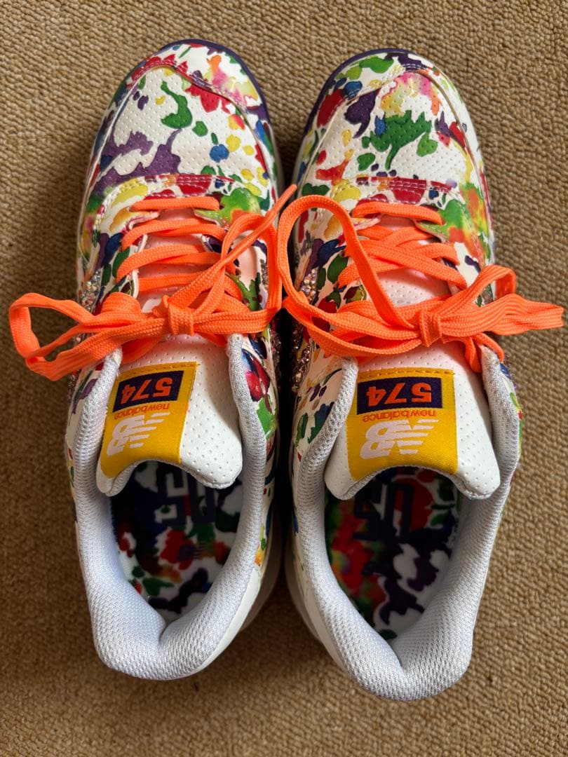 ☆恵子NewBalance 574 マルチカラー キラキラビジュ23.0