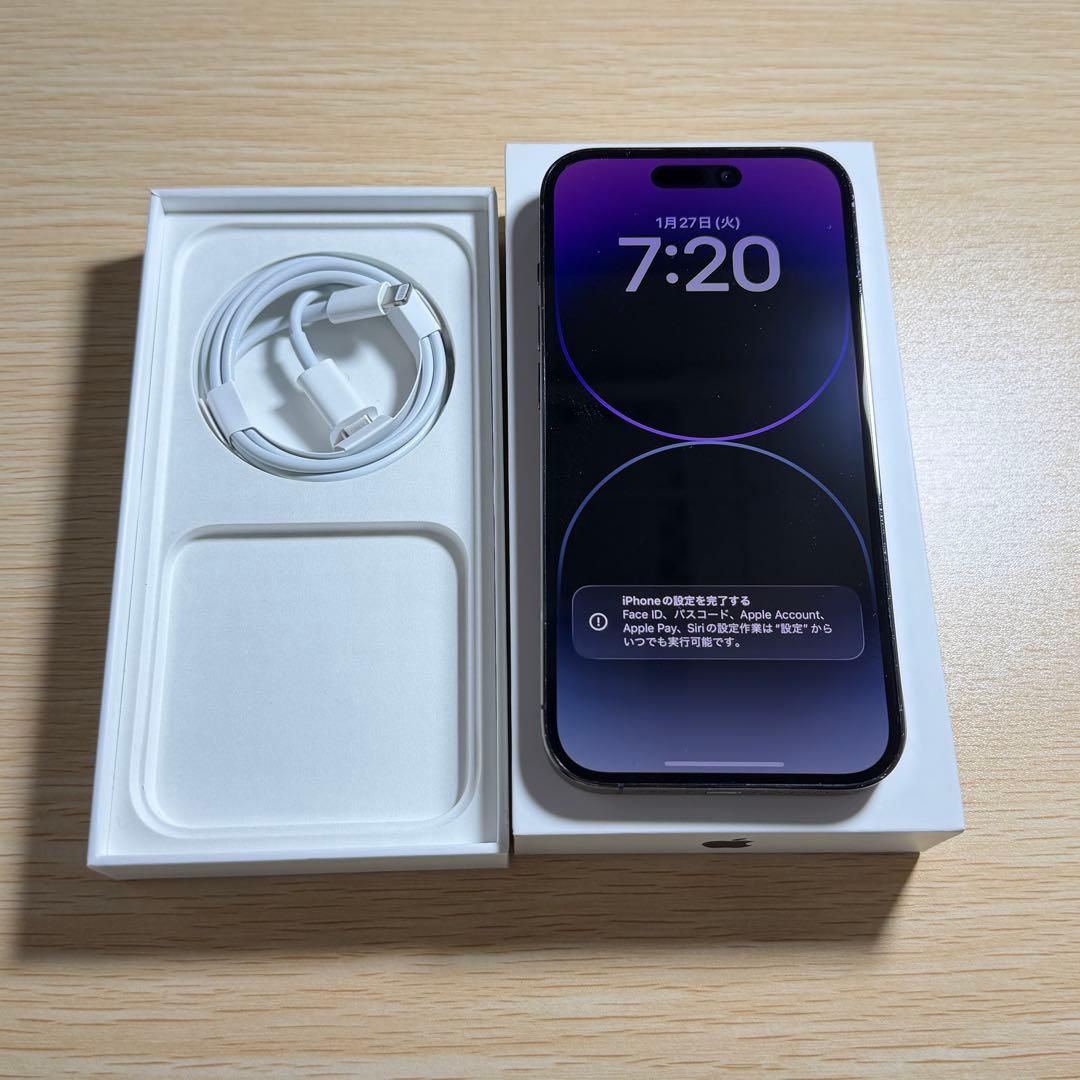 【バッテリー100%】iPhone 14 Pro ディープパープル　128GB
