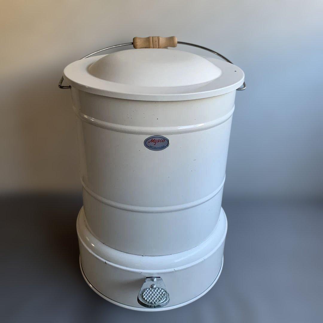 【未使用】【レトロ】マツヨシ　足踏汚物投入器　ペダル式　ゴミ箱　汚物缶