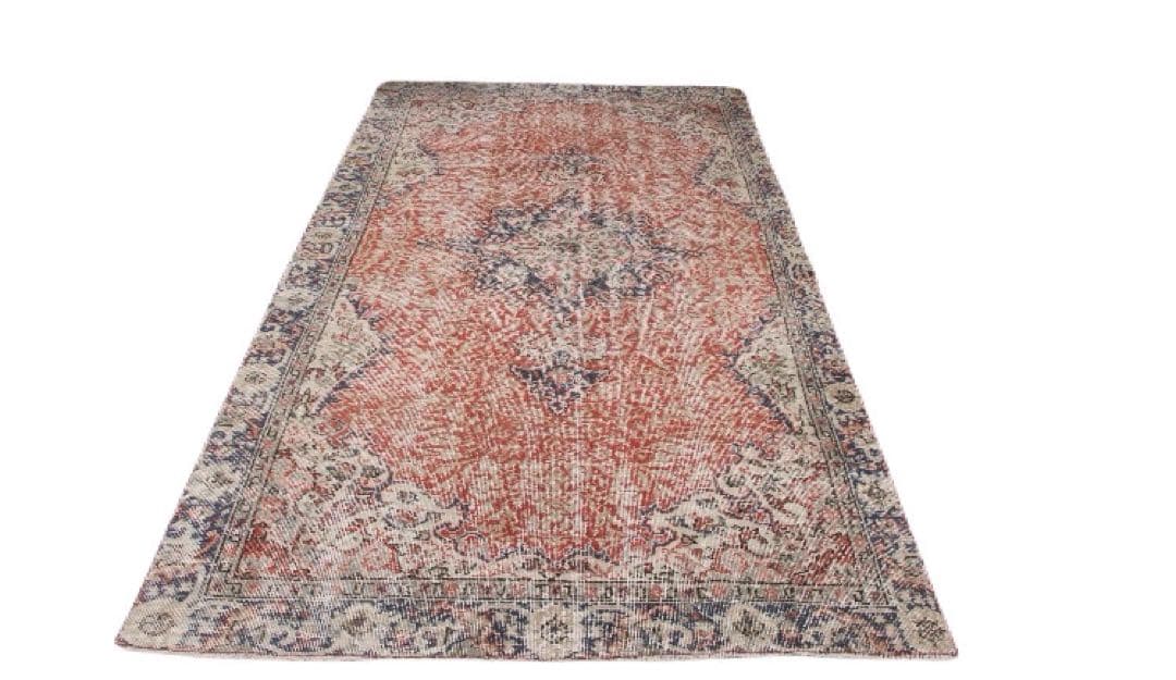 超大判　コーラルレッド　265×144 トルコヴィンテージラグ　メダリオン