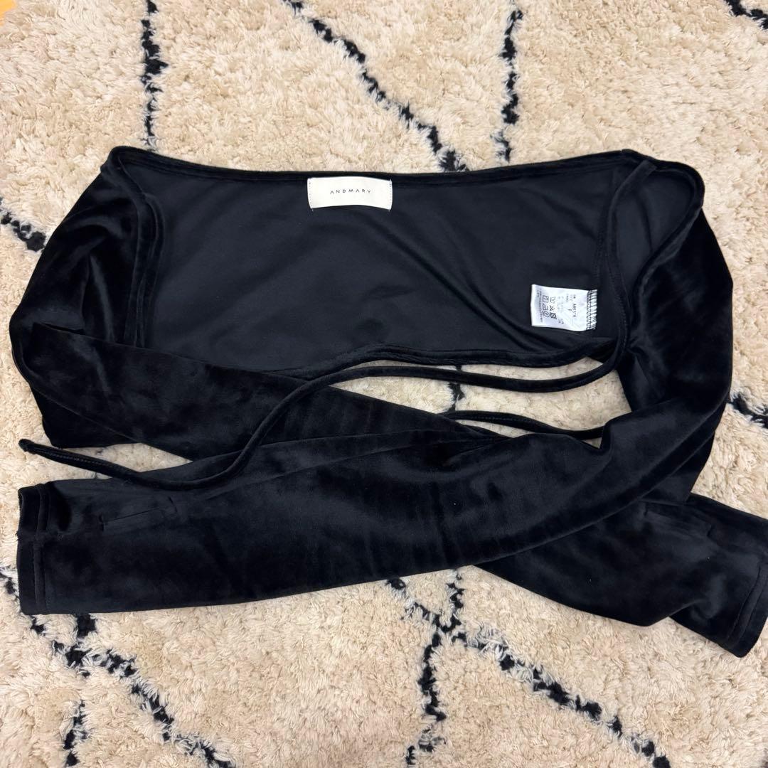 トップス andmary Mei shirring tops Black