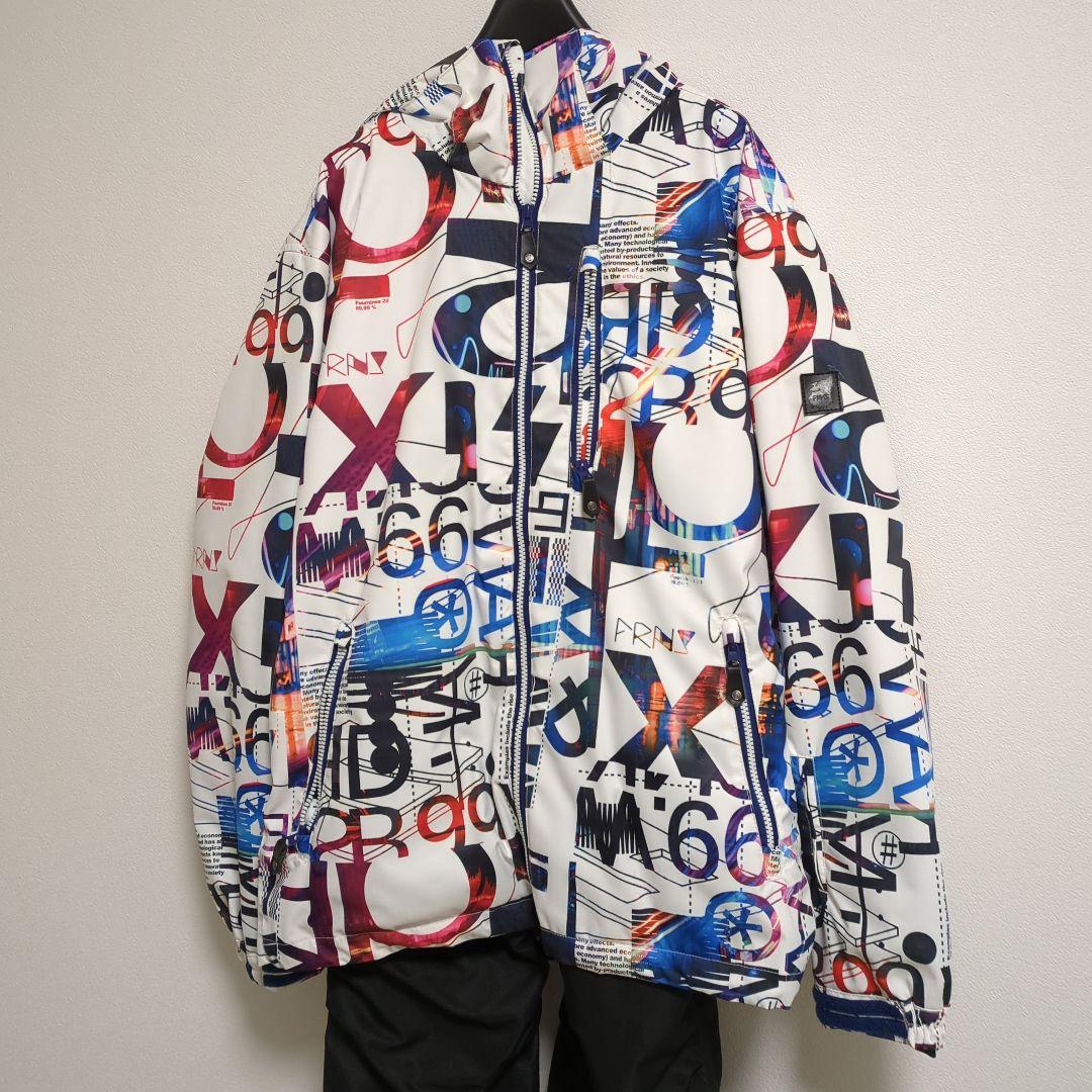 美品　グラフィック　カラフル　スノーボードウェア　メンズ　上下セット　Lサイズ