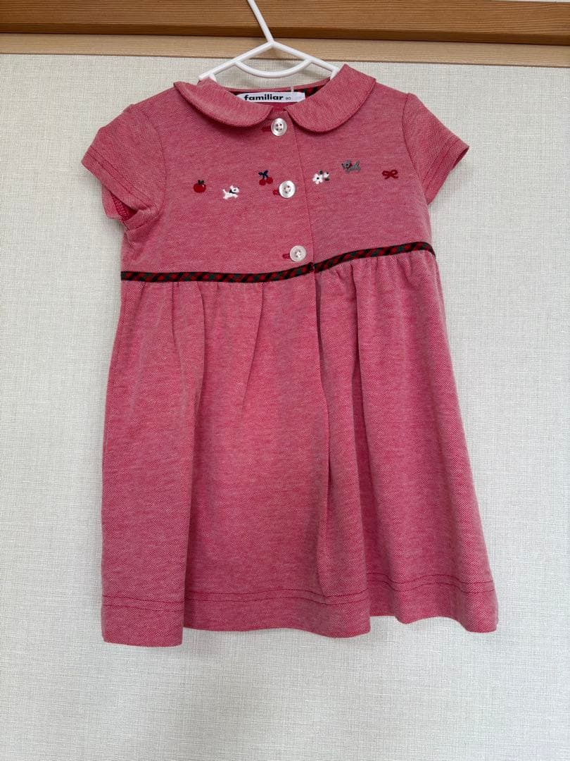 familiar ピンク ワンピース 80サイズ 綿100%