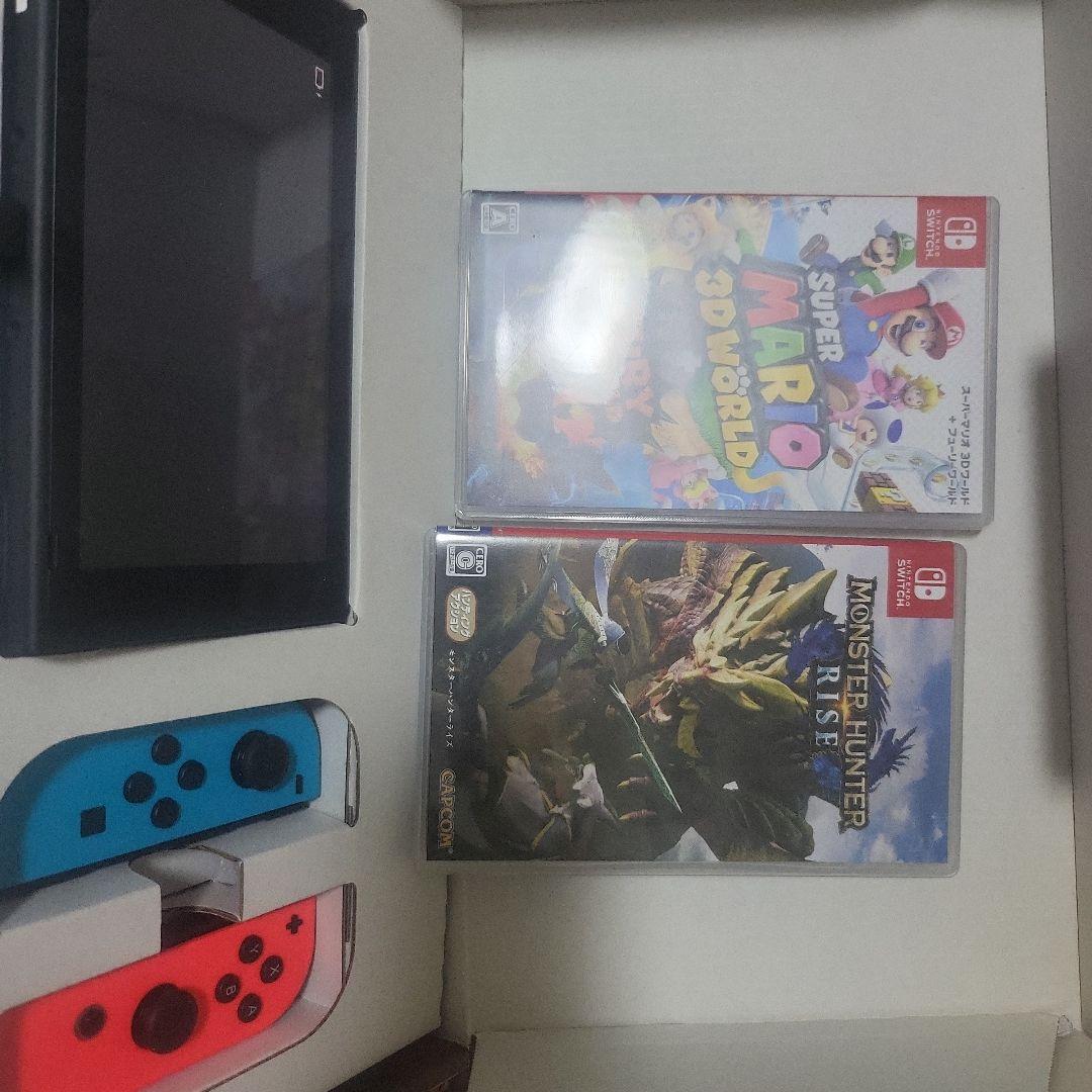 Nintendo Switch 本体 赤/青 Joy-Con ゲーム2本付き