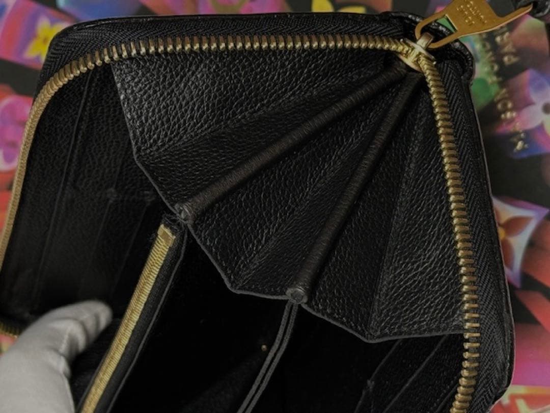 良品！ルイヴィトン　アンプラント　ジッピーウォレット　ブラック