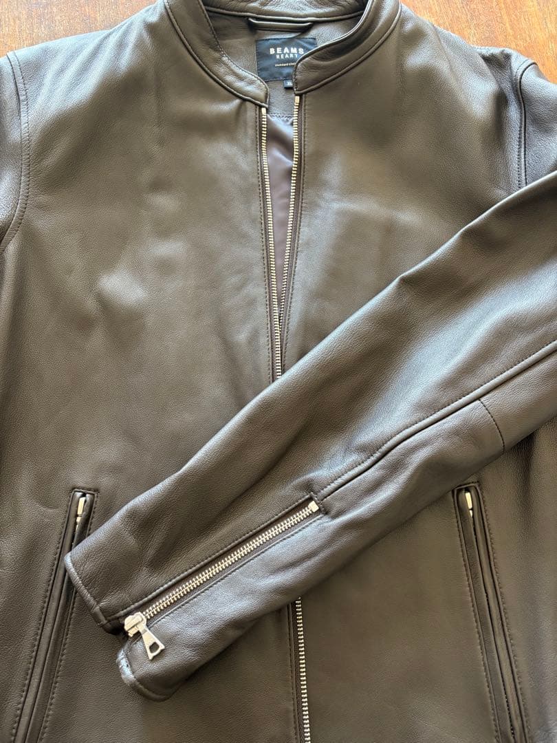 BEAMS HEART レザーシングルライダースジャケット XL