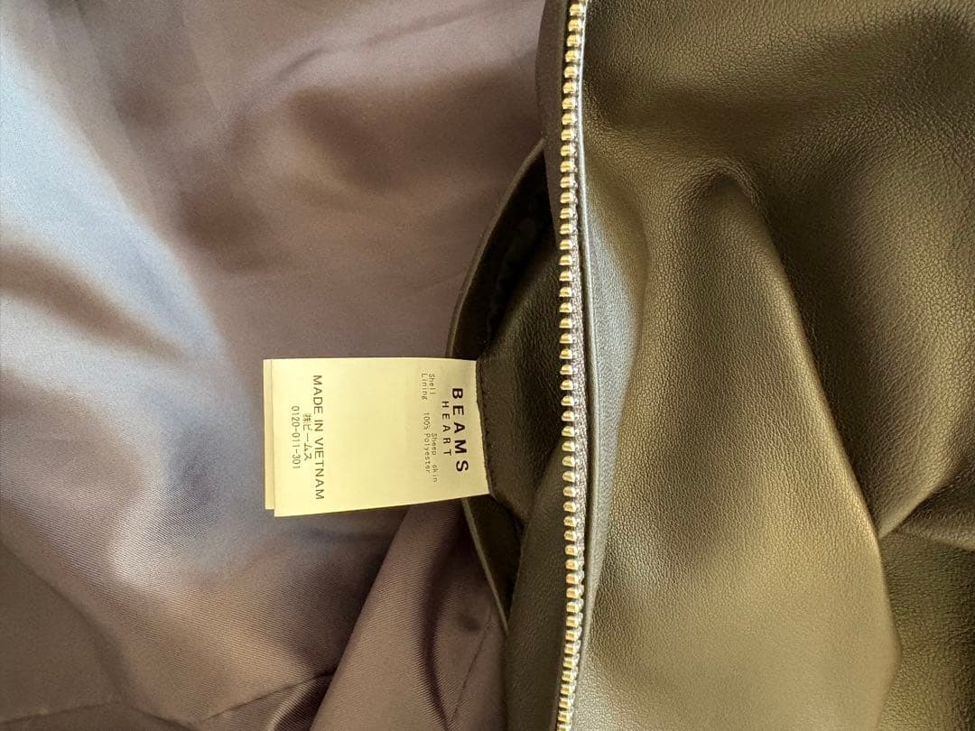 BEAMS HEART レザーシングルライダースジャケット XL