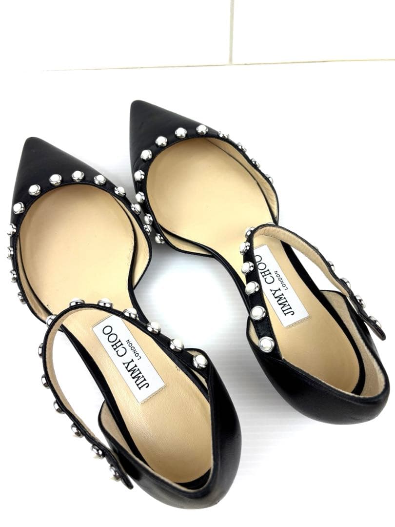 JIMMYCHOOクリスタル フラット Bing Flatミュールサイズ37.5