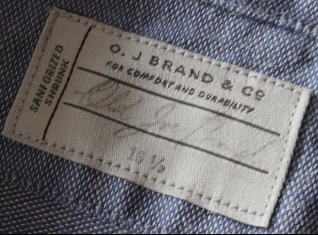 OLD JOE 16 1/2 L バンドカラー シャンブレー シャツ 長袖