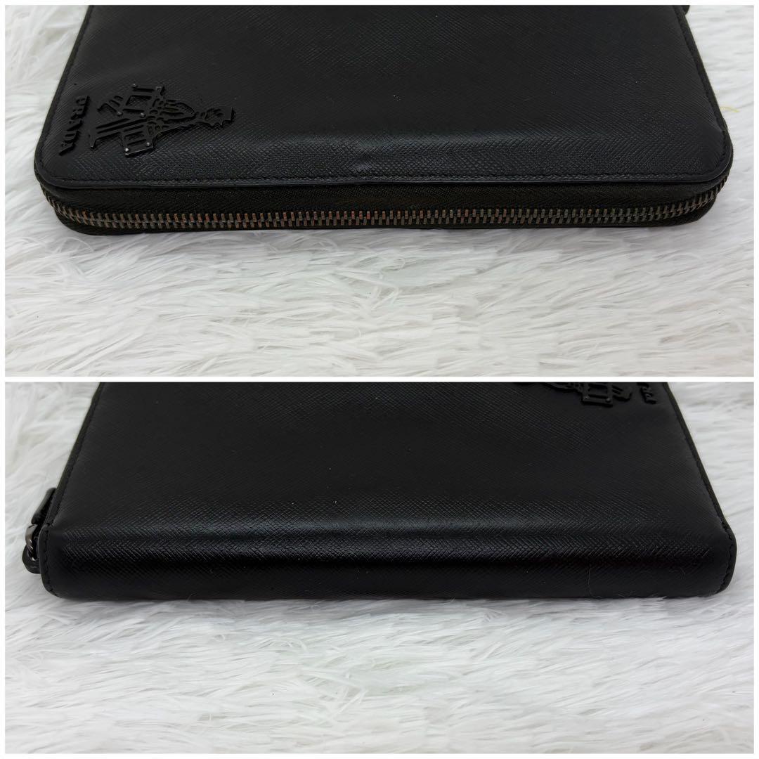 美品✨️プラダ PORTER コラボ　ラウンドファスナー　長財布　レザー 黒