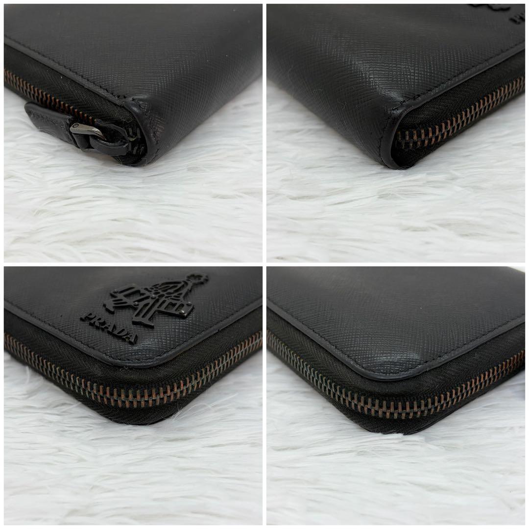 美品✨️プラダ PORTER コラボ　ラウンドファスナー　長財布　レザー 黒